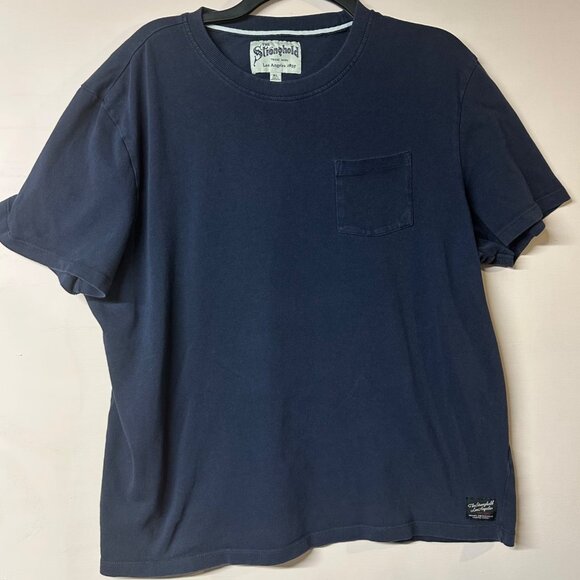 Y2K Navy Regular Fit T-Shirt Men’s XL Classic Workwear Casual Streetwear Retro - Picture 1 of 5